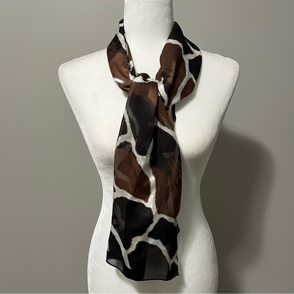 Jones New York Animal Print Sheer Silk Scarf - Picture 1 of 8